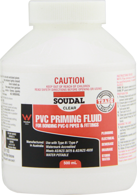 SOUDAL PVC PRIMING FLUID 500ML CLEAR 